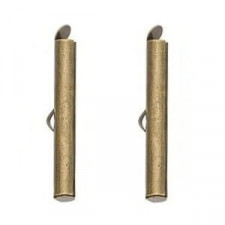 Slide end tubes 40mm - Antique bronze